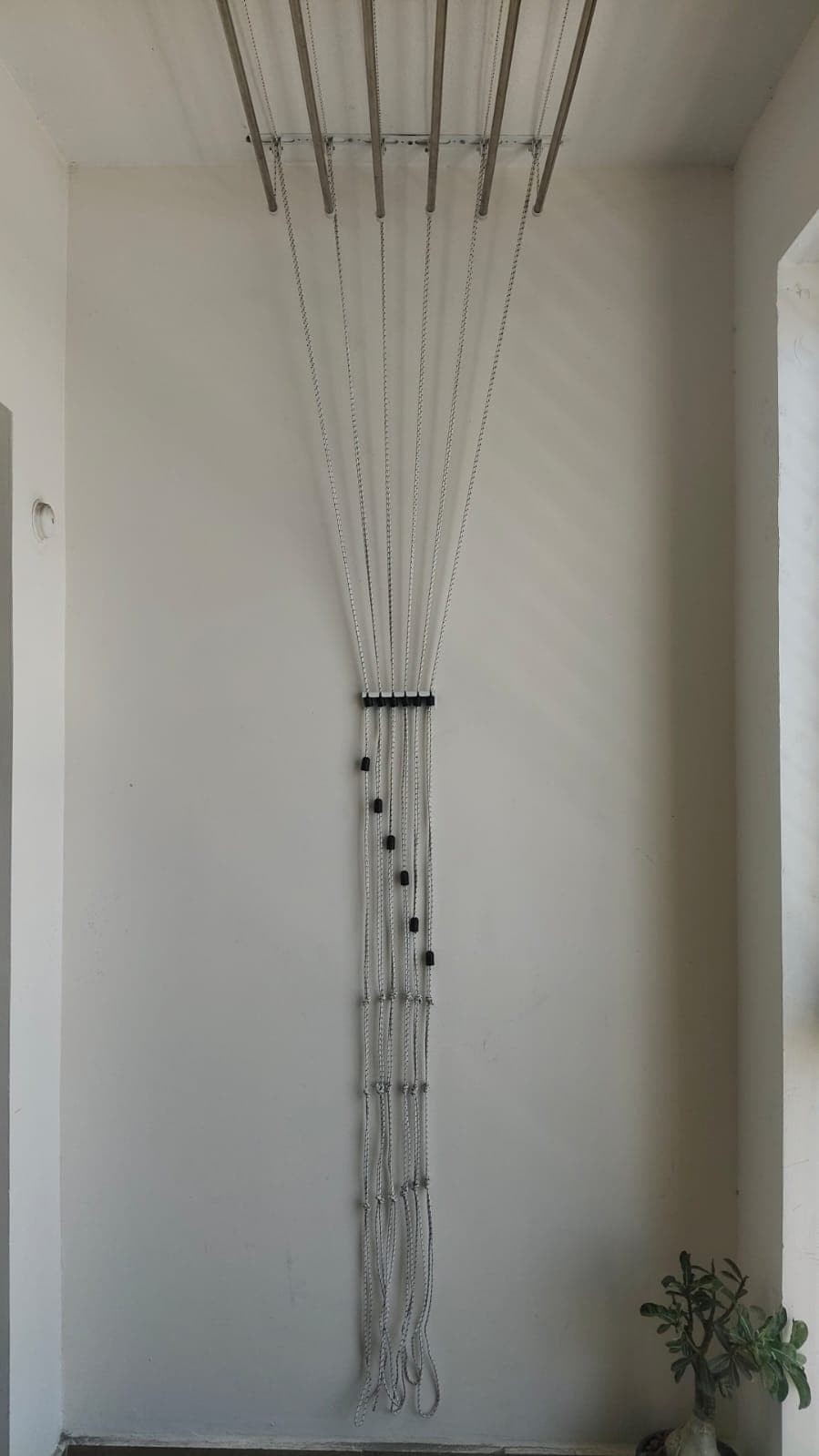 Installed roof hanger swing setup